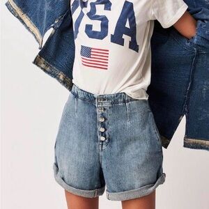We The Free Blue Jean Shorts